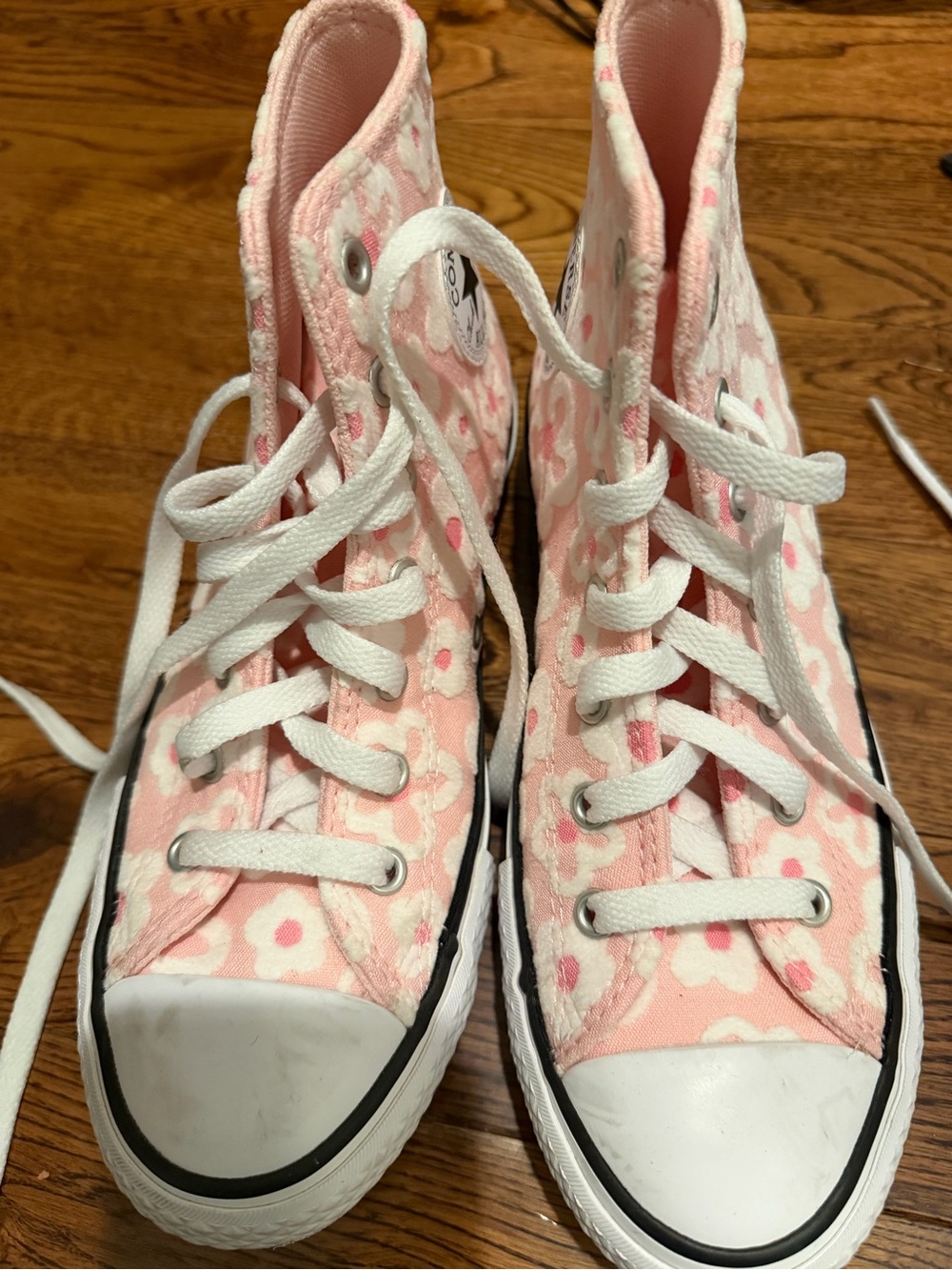 Converse Kids Pink Floral High-Top Sneakers